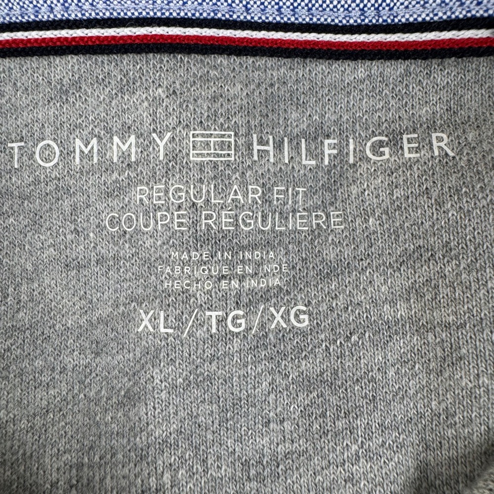 Tommy Hilfiger Polo Shirt Mens XL Gray Regular Fit Short Sleeve Pique Logo - Picture 4 of 12